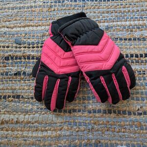 Gordini Thinsulate Youth XL Black Pink Elastic Wrist Gloves Mittens